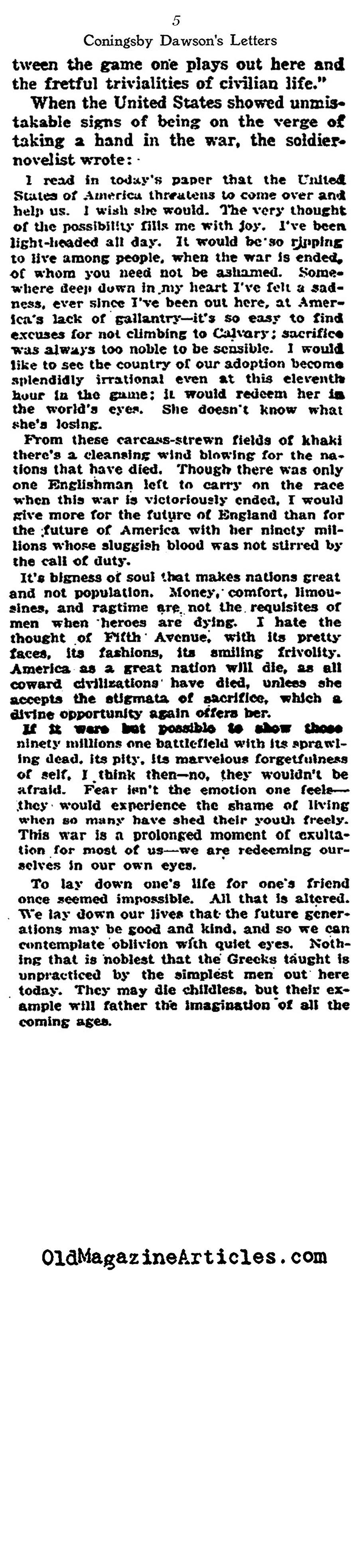 CARRY ON by Coningsby Dawson (NY Times, 1917)